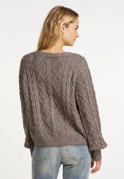 DREIMASTER KEYTI - Chaqueta De Punto - Schlamm Melange, Mujer -Tienda DreiMaster barata ea14d0607dca4c5db40fbbf8b81c4e73