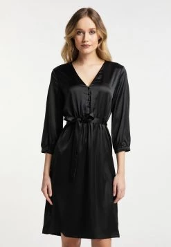 DREIMASTER BARADELLO - Vestido Camisero - Schwarz, Mujer