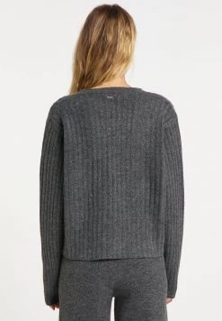 Mujer DREIMASTER INCUS - Chaqueta De Punto - Grau Melange -Tienda DreiMaster barata f2de8739ca344a5e95368a39f378ac4a