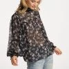 Mujer DREIMASTER INCUS - Blusa - Schwarz Rose Geblümt