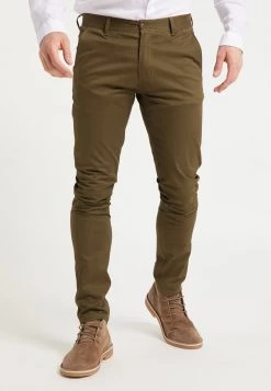 DreiMaster Hombre Pantalones Chinos - Oliv