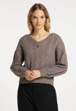 Mujer DREIMASTER INCUS - Jersey De Punto - Schlammbraun Melange