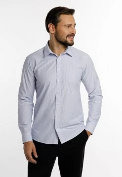 DreiMaster Camisa Elegante - Blau Gestreift, Hombre