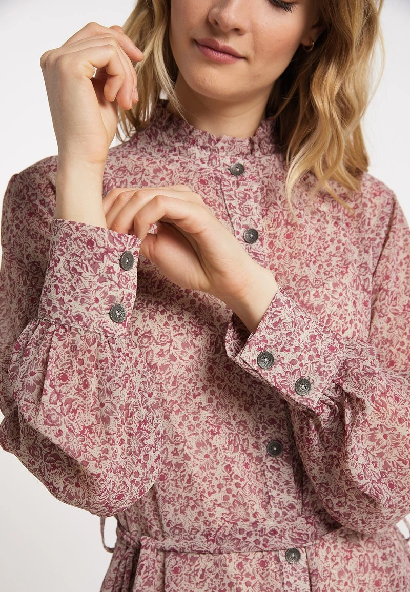 DreiMaster Mujer MIT ALLOVER-PRINT - Vestido Camisero - Hellbeige Beerenrot 4 DreiMaster Mujer MIT ALLOVER-PRINT - Vestido Camisero - Hellbeige Beerenrot - Imagen 4