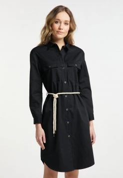 DREIMASTER ELMWOOD - Vestido Camisero - Schwarz, Mujer