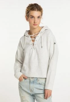 Mujer DREIMASTER TAKELAGE - Jersey Con Capucha - Wollweiss Melange